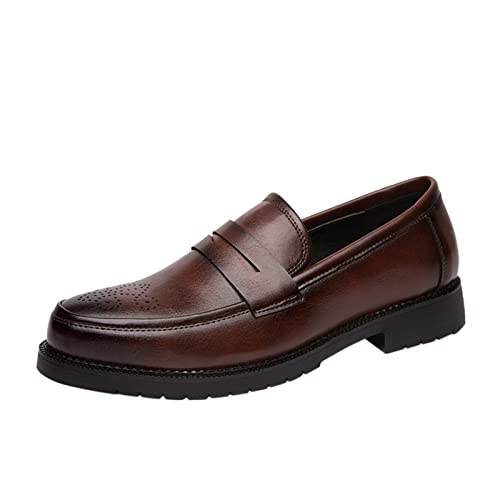 Battnot Anzugschuhe Herren Business Schuhe Leder Hochzeit Brogue Schwarz Braun Klassischer Hochzeit Herrenschuhe rutschfest Herren Derby Schnürhalbschuhe Lederschuhe Derby Oxfords Hochzeit Schuhe von Battnot