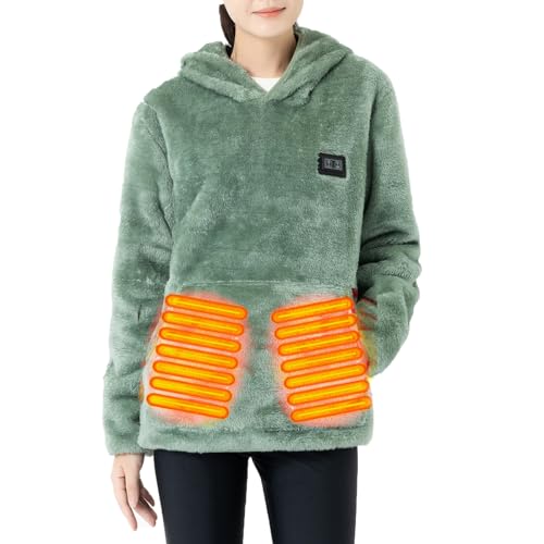 Beheizbare Hoodie Damen Beheizbare Pullover Herren Plüsch Sweatshirt Beheizte Kapuzenpullover USB Elektrisch Beheizbare Sweatshirt mit Kapuze Bluse Tops Beheizte Hoodies für Männer und Frauen von Battnot