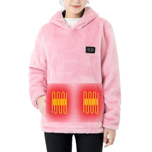 Battnot Beheizbare Hoodie Damen Beheizbare Pullover Herren Plüsch Sweatshirt Beheizte Kapuzenpullover USB Elektrisch Beheizbare Sweatshirt mit Kapuze Bluse Tops Beheizte Hoodies für Männer und Frauen von Battnot