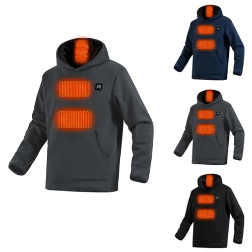 Battnot Beheizbare Hoodie Damen Beheizbare Pullover Herren Plüsch Sweatshirt Beheizte Kapuzenpullover USB Elektrisch Beheizbare Sweatshirt mit Kapuze Bluse Tops Beheizte Hoodies für Männer und Frauen von Battnot