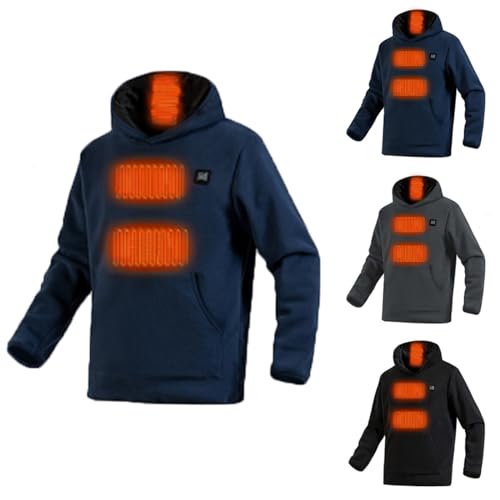 Battnot Beheizbare Hoodie Damen Beheizbare Pullover Herren Plüsch Sweatshirt Beheizte Kapuzenpullover USB Elektrisch Beheizbare Sweatshirt mit Kapuze Bluse Tops Beheizte Hoodies für Männer und Frauen von Battnot