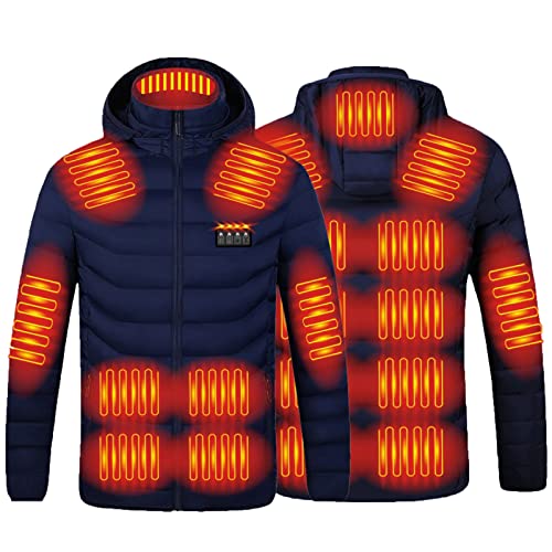 Battnot Beheizbare Jacke Herren Damen, Elektrische Beheizte Jacke mit 19 Heizzone 3 Einstellbar Temperatur Warme Jacke USB Heizjacke Outdoorjacke für Outdoor Motorrad Wandern Skifahren Jagd Camping von Battnot