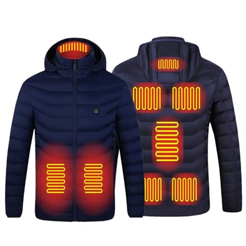 Battnot Beheizbare Jacke Herren Damen Beheizte Jacke mit Kapuze, Warme Jacke USB Heizjacke mit 3 Heizstufen Heizjacke für Herren Damen, Elektrischer Beheizbare Jacke Warme Beheizte Jacke Heizjacke von Battnot