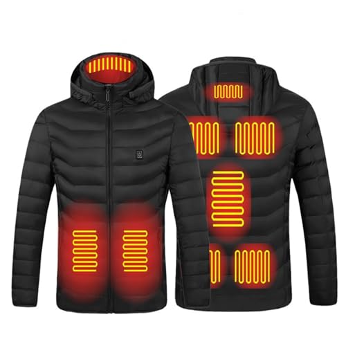 Battnot Beheizbare Jacke Herren Damen Beheizte Jacke mit Kapuze, Warme Jacke USB Heizjacke mit 3 Heizstufen Heizjacke für Herren Damen, Elektrischer Beheizbare Jacke Warme Beheizte Jacke Heizjacke von Battnot