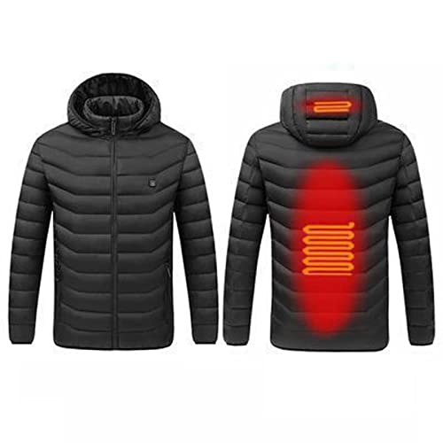 Battnot Beheizbare Jacke Herren Damen Winterjacke USB Elektrische Beheizte Jacke Heizjacke Daunenjacke Kapuzenjacke Outdoorjacke Wasserdicht Winddicht Warm Jacke Winter Warming Jacket Softshelljacke von Battnot