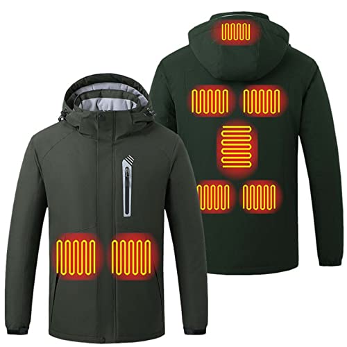 Battnot Beheizbare Jacken Herren, Herren Softshell Heizjacke Warm Halten Heizzone – Camping, Reise, Festival, Winter Beheizbare Jacke Herren Winterjacke USB Elektrische Beheizte Jacken von Battnot