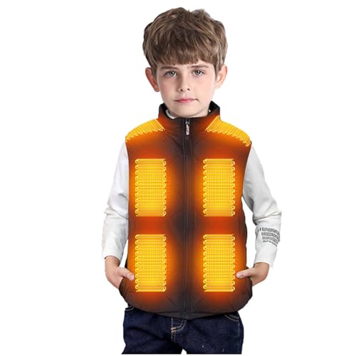 Battnot Beheizbare Weste für Kinder, Beheizte Weste Kinder USB Elektrische Heizung Steppweste Winter Warme Weste Elektrisch Beheizte Jacke Heizweste für Outdoor Camping Wanderung Wärmende Gilet von Battnot