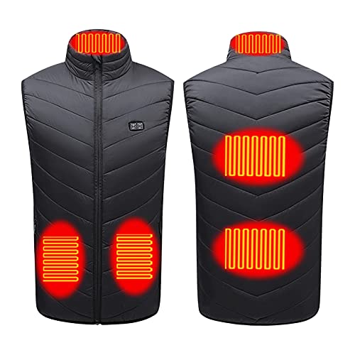 Battnot Beheizbare weste Herren Damen Warme Weste Beheizte Weste mit 3 einstellbare Wärmestufe, USB Eletriksche Heizweste Wärmeweste Usb Elektrisch Heated Vest für Outdoor Skifahren Motorrad Angeln von Battnot