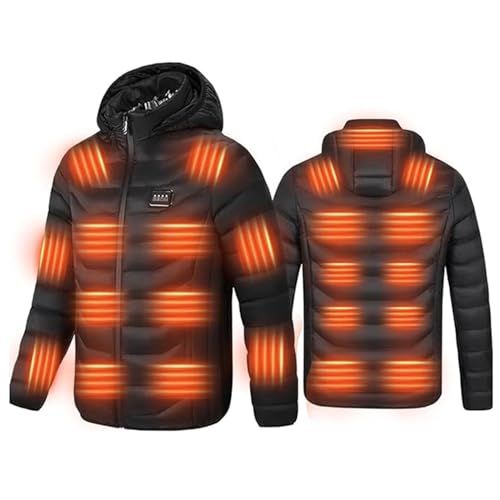 Battnot Beheizte Jacke Heizjacke Herren Damen Beheizbare Jacke Wärmende Beheizbare Weste Winter Warm Daunenjacke mit 3 Temperaturstufen 23 Heizzonen Heizmantel Funktionsjacke Outdoorjacke mit Kapuze von Battnot