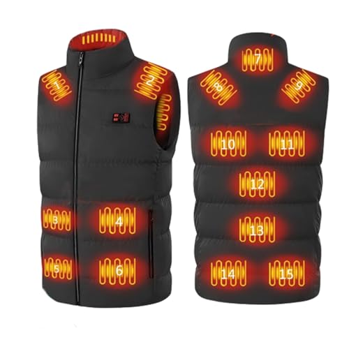 Battnot Beheizte Weste, Elektrische USB Beheizte Jacke für Herren und Damen Beheizbare Weste Jacke Daunenweste Warme Heizweste mit Heizung USB Lade Heheizte Kleidung für Outdoor Motorrad Camping von Battnot