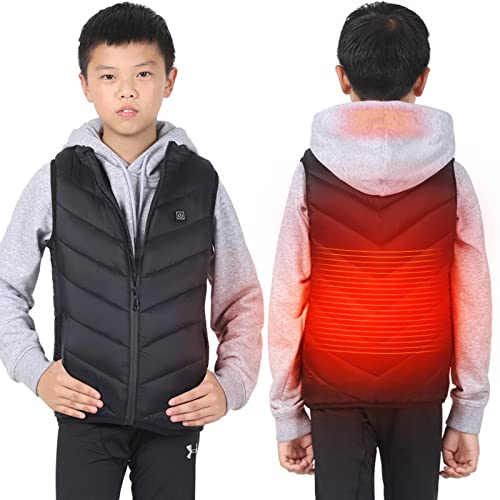 Battnot Beheizte Weste Kinder Weste Mantel USB Elektrische Beheizte Westen Kinder Smart Heizweste Winter Warme Leichte Jacke für Jungen Mädchen USB Aufladen Camping Wanderung Wärmeweste von Battnot