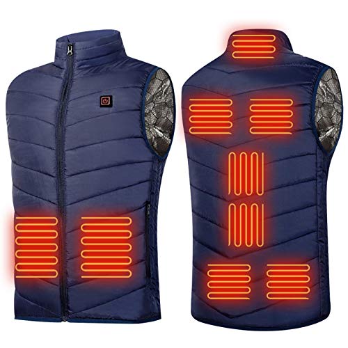 Battnot Beheizte Weste Männer Frauen Heizjacke Winter Warme ärmellos Wärmeweste Beheizbare Weste, Elektrische Heizweste, ärmellos Jacke Mit Heizung, USB Elektrisch Heated Vest (Ohne Powerbank) von Battnot