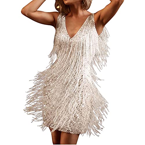 Battnot Damen 1920er Abendklied Cocktailkleid Damen Abschlussball Flapper Kleider 1920er Jahre Pailletten Fransen Quaste Kleid Ärmellos Formal Cocktail Gala Kleid 20er Jahre Kostüm Battnot Damen 1920er Abendklied Cocktailkleid Damen Abschlussball Flapper Kleider 1920er Jahre Pailletten Fransen Quaste Kleid Ärmellos Formal Cocktail Gala Kleid 20er Jahre Kostüm von Battnot