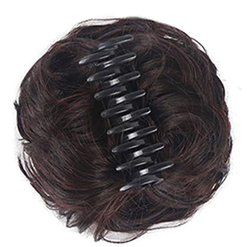 Battnot Damen Haarteile Zopf Hübsches Frauen-Mädchen-Pferdeschwanz-Halter-Perücken-Haar-Ring-Brötchen Glatt Haarverlängerung Gerade Hitzebeständig Menschen Wrap Around Hair Piece (10 x 6cm, D) von Battnot