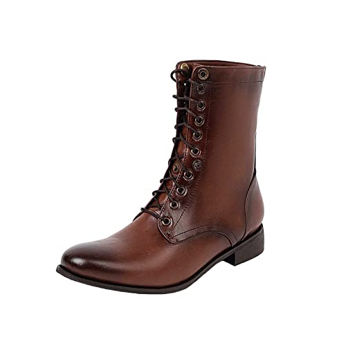 Battnot Damen Stiefel Winterstiefel Damen Winterschuhe Kurzschaft Westernstiefel Halbhohe Stiefel Ritterstiefelfeletten Schuhe Damen Winter Gothic Punk Stiefel Goth Stiefeletten Winterstiefel Damen von Battnot
