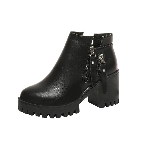 Battnot Damen Stiefeletten Schuhe Gothic Chelsea Boots Damen Stiefeletten Biker Boots Stiefel mit Absatz Kurzschaft Stiefel Retro Absätze Freizeitschuhe Damenstiefel Kurze Stiefel Schuhe von Battnot