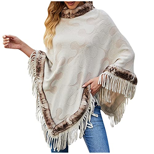 Battnot Damen Strick Poncho Unifarbe Cape Feinstrick XXL Pullover Damen Poncho Cape Winter Umhang Warm Cape Cardigan Damen Winter Umhang Strick Warm Mäntel Poncho Cape Umhang Poncho Damen Elegant von Battnot