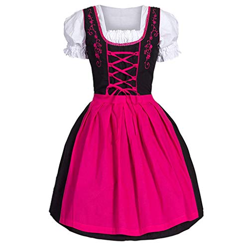 Battnot Dirndl Damen midi Trachtenkleid Damen Trachtenrock Trachtenmode Kleid Dirndlbluse für Oktoberfest Damen Mini Dirndl Große Größen Kleider Oktoberfest für Festlich Party von Battnot