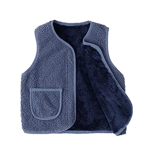 Battnot Fleeceweste Kinder Ärmellose Weste Einfarbig V-Ausschnitt Teddy Jacke Herbst Winter Warm Teddy Weste Plüschweste Kurz Fellweste Leicht Casual Fleecejacke üBergangsjacke Mädchen Outdoorjacke von Battnot