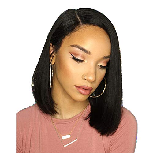 Battnot Haarteil für Damen Schwarze Braun Kaffee, Frauen Perücke Kunsthaar Mittellanges Welle Perücke Lockige Frisur Synthetische Haarperücken Afro, Hair Wigs for Black Women Ladies (14inch, Schwarz) von Battnot