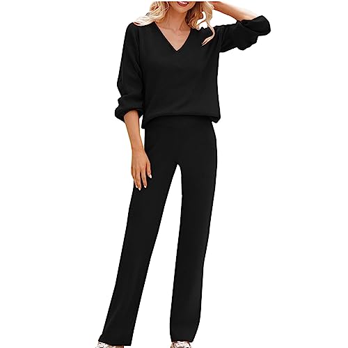 Battnot Hausanzug Damen Lang Freizeitanzug Loungewear Damen Set Tracksuit Women Hausanzug Frauen Große Größen Damen-Hausanzug Modern Freizeitanzüge für Frauen Trainingsanzug Damen von Battnot