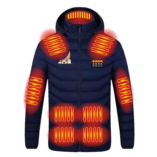 Battnot Heizjacke Herren Damen Beheizbare Jacke Beheizte Jacke Weste Winterjacke Tierdruck Elektrische USB Heizmantel Warme Funktionsjacke Winddicht Wärmejacke Kleidung für Outdoor Camping Skifahren von Battnot