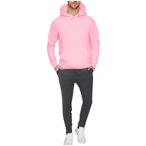 Battnot Herren 2 Pcs Jacquard Sweatsuit Outfits Hoodie Sweatshirt & Joggers Sweatpants Set Trainingsanzug Herren Sportbekleidung Trainingsanzug Herren Einfarbig Hoodie Mit Kapuze Langarm Hausanzug von Battnot