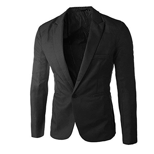 Battnot Herren Anzug Slim Fit Jacke, Charme Männer Mantel für Hochzeit und Party Business Casual One Button Suit Blazer Lässige Regular Fit Blazer Mens Top Coat Outwear Rot Schwarz Blau M-3XL von Battnot
