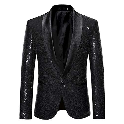 Battnot Herren Anzug Slim Fit Pailletten Blazer, Männer Sequin Mantel für Geschäft Hochzeit Party Business Casual Eine Knöpfe Jacke Suit Regular Fit Mens Fashion Top Coat Outwear S-2XL Stilvolle Bluse Battnot Herren Anzug Slim Fit Pailletten Blazer, Männer Sequin Mantel für Geschäft Hochzeit Party Business Casual Eine Knöpfe Jacke Suit Regular Fit Mens Fashion Top Coat Outwear S-2XL Stilvolle Bluse von Battnot