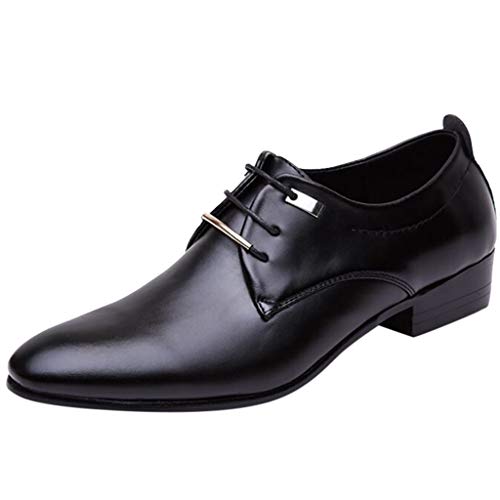 Battnot Herren Anzugschuhe Hohe Sohle Schwarz Braun Oxford, Männer Lederschuhe Business Schnüren Hochzeitsschuhe Derby Schnürschuhe rutschfeste Atmungsaktiv Smoking Halbschuhe Männlichen Spitzschuhe von Battnot