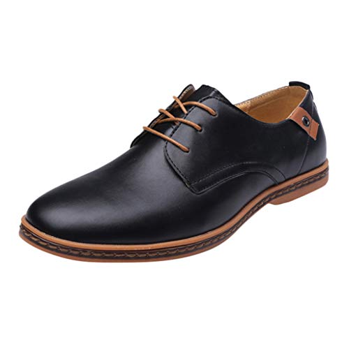 Battnot Herren Anzugschuhe Oxford Schwarz Braun, Männer Lederschuhe Business Spitze Up Schnüren Hochzeitsschuhe Derby Schnürschuhe PU Leder Klassischen Stil rutschfeste Atmungsaktiv Smoking Schuhe von Battnot