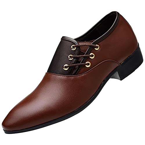 Battnot Herren Anzugschuhe Schwarz Braun Oxford, Männer Lederschuhe Business Hochzeit Derby rutschfeste Smoking Halbschuhe Männlichen Spitzschuhe Freizeitschuhe Fußschuhen Britischer Stil Elegant von Battnot
