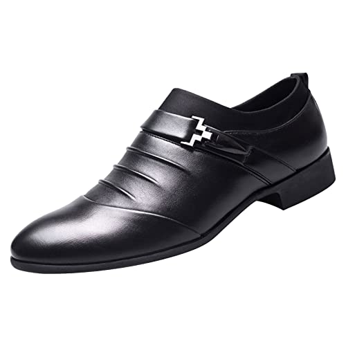 Battnot Herren Business Lederschuhe Elegante Bequem Leicht Outdoor rutschfeste Lederschuhe Klassischer Hochzeit Herrenschuhe Rutschfest Lederschuhe für Herren Klassischer Schnürschuhe Glattleder Derby von Battnot