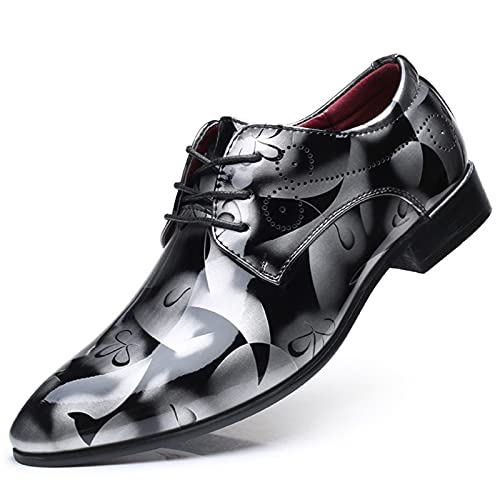 Battnot Herren Business Schuhe Derby Anzugschuhe Business Herren, Lederschuhe Lackleder Hochzeit Derby Schnürhalbschuhe Oxford Smoking Schuhe Hochzeitsschuhe Männer Leder Braun von Battnot