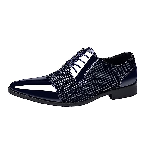 Battnot Herren Business Schuhe Lackleder Schuhe Männer Anzugschuhe Schnürschuhe Lederschuhe Derby Hochzeit Schnürhalbschuhe Lederschuhe Formal Shoes Klassischer Lackschuhe von Battnot