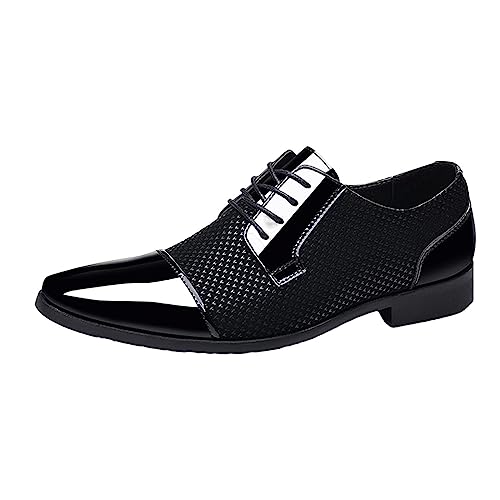 Battnot Herren Business Schuhe Lackleder Schuhe Männer Anzugschuhe Schnürschuhe Lederschuhe Derby Hochzeit Schnürhalbschuhe Lederschuhe Formal Shoes Klassischer Lackschuhe von Battnot