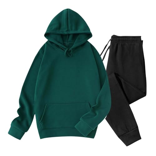 Battnot Herren Jogginganzug Trainingsanzug Freizeitanzug Einfarbig Hoodie Mit Kapuze Langarm Mit Taschen Hausanzug 2-Teilig Fitness Kapuzenpullover Jogginghose Sportanzug Set Sportbekleidung von Battnot