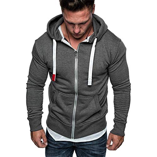 Battnot Herren Pullover V-Ausschnitt mit Knöpfe Schwarz Grau Pulli mit Kapuze, Männer Herbst Frühlings Mode Retro Langarm Hoodies Solide Freizeit Übergangsjacke Tops Shirt Mens Sweatershirt M-XXXL von Battnot
