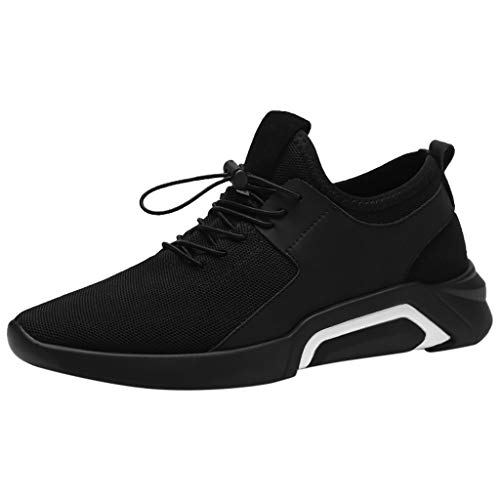 Battnot Herren Sneaker Schwarz, Männer Sportschuhe Outdoor Fashion Bequeme Athletic Mesh Atmungsaktive Boardschuhe Sportliche Hausschuhe Wanderschuhe rutschfeste Laufschuhe Freizeitschuhe Turnschuhen von Battnot