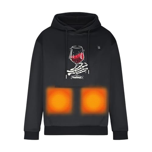 Battnot Hoodie Sweatshirt Herren Damen Beheizbare Pullover mit 5 Heizzonen Kapuzenjacke Winter Warm Heizmantel USB Elektrischer Beheizte Sweatjacke Beheizbare Hoodie mit Tasche und Kordelzug von Battnot