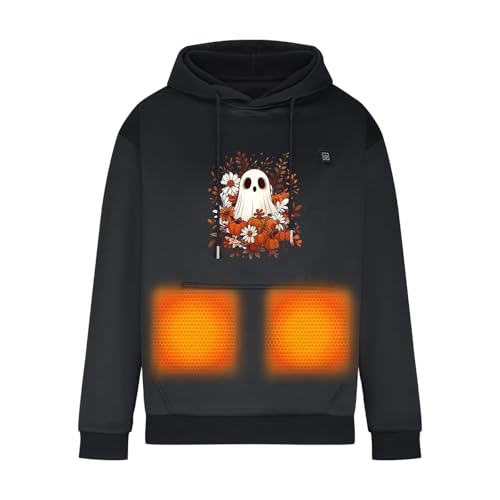 Battnot Hoodie Sweatshirt Herren Damen Beheizbare Pullover mit 5 Heizzonen Kapuzenjacke Winter Warm Heizmantel USB Elektrischer Beheizte Sweatjacke Beheizbare Hoodie mit Tasche und Kordelzug von Battnot
