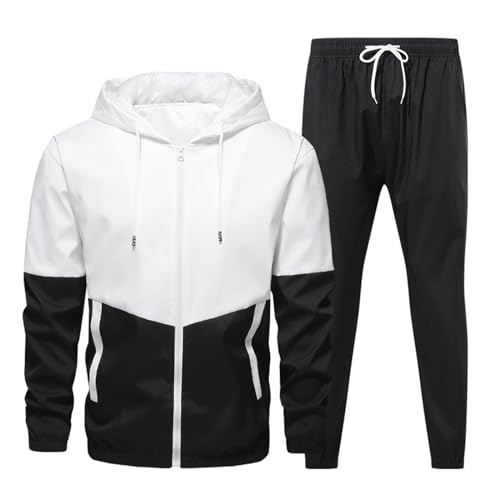 Battnot Jogginganzug Herren Atmungsaktiv Trainingsanzug Sportanzug Hausanzug 2-Teilig Sportbekleidung Trainingsanzug Herren Hoodie Mit Kapuze Langarm Fußball Sporthose Hoodie Hose für Gym Tracksuit von Battnot