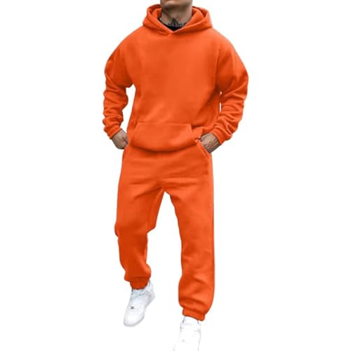 Battnot Jogginganzug Herren Sportbekleidung Trainingsanzug Herren Einfarbig Hoodie Mit Kapuze Langarm Mit Taschen Hausanzug 2-Teilig Kapuzenpullover Jogginghose Jogginganzug Set Klassisch Sportanzug von Battnot