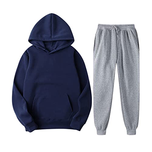 Battnot Jogginganzug Herren Sportbekleidung Trainingsanzug Herren Einfarbig Hoodie Mit Kapuze Langarm Mit Taschen Hausanzug 2-Teilig Kapuzenpullover Jogginghose Jogginganzug Set Klassisch Sportanzug von Battnot
