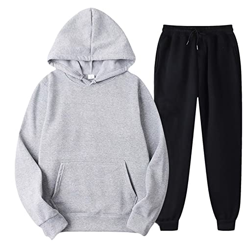 Battnot Jogginganzug Herren Sportbekleidung Trainingsanzug Herren Einfarbig Hoodie Mit Kapuze Langarm Mit Taschen Hausanzug 2-Teilig Kapuzenpullover Jogginghose Jogginganzug Set Klassisch Sportanzug von Battnot