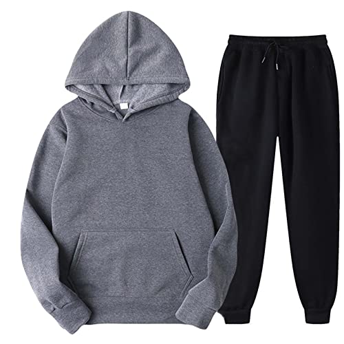 Battnot Jogginganzug Herren Sportbekleidung Trainingsanzug Herren Einfarbig Hoodie Mit Kapuze Langarm Mit Taschen Hausanzug 2-Teilig Kapuzenpullover Jogginghose Jogginganzug Set Klassisch Sportanzug von Battnot