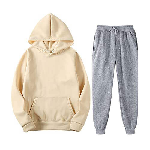 Battnot Jogginganzug Herren Sportbekleidung Trainingsanzug Herren Einfarbig Hoodie Mit Kapuze Langarm Mit Taschen Hausanzug 2-Teilig Kapuzenpullover Jogginghose Jogginganzug Set Klassisch Sportanzug von Battnot