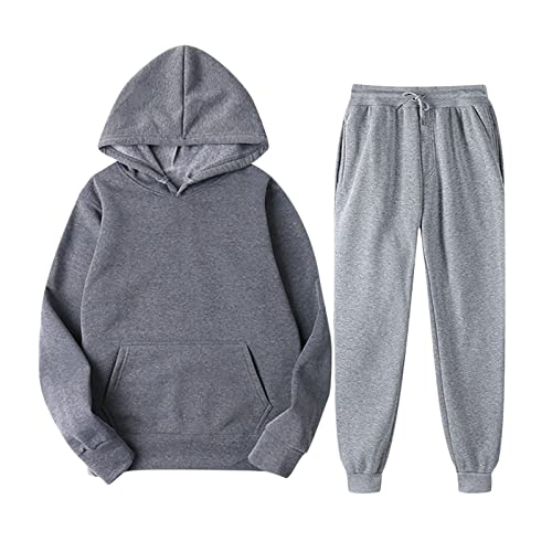 Battnot Jogginganzug Herren Sportbekleidung Trainingsanzug Herren Einfarbig Hoodie Mit Kapuze Langarm Mit Taschen Hausanzug 2-Teilig Kapuzenpullover Jogginghose Jogginganzug Set Klassisch Sportanzug von Battnot