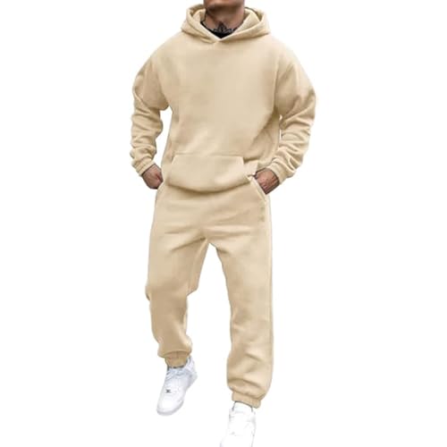 Battnot Jogginganzug Herren Trainingsanzug Sportanzug Herren Einfarbig Hoodie mit Kapuze Langarm Pullover Hausanzug 2-Teilig Kapuzenpullover Jogginghose Jogginganzug Set Klassisch Sportbekleidung von Battnot