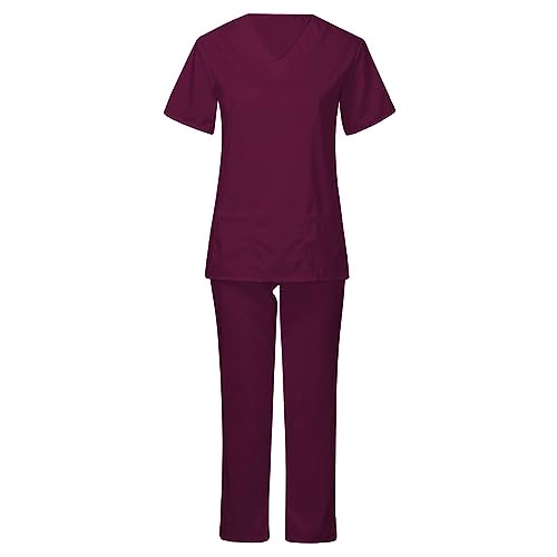Battnot Kasacks Damen 2-Teiliges Set Medizinische Uniform Unisex medizinische uniform Set mit Kasack und Hose Kasack Damen Pflege Set Sommer Stretch Schlupfhemd Schlupfhose Schrubb-Set Battnot Kasacks Damen 2-Teiliges Set Medizinische Uniform Unisex medizinische uniform Set mit Kasack und Hose Kasack Damen Pflege Set Sommer Stretch Schlupfhemd Schlupfhose Schrubb-Set von Battnot